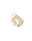 Fashion 14k Gold Hollow Alloy Ring With Geometric Zircon Inlay