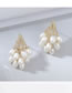 Fashion Golden Gold Plated Pearl Geometric Alloy Hollow Earrings