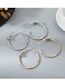 Fashion 14k Gold Geometric C-shaped Hollow Earrings With Zircon