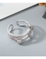 Fashion Platinum Zircon-set Geometric Openwork Ring