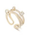 Fashion 14k Gold Zircon-set Geometric Openwork Ring
