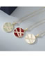 Fashion White Real Gold Plated Oil Drop Geometric Round Necklace