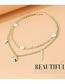 Fashion Golden Pearl Chain Pendant Double Necklace
