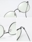 Fashion Gold Frame-after Changing Color Round Anti-radiation Color-changing Anti-blue Light Flat Mirror Glasses Frame