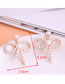 Fashion Rose Gold Butterfly Combined Gold Hollow Pearl Stud Earrings