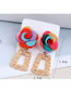 Fashion Color Mixing Geometric Alloy Flower Earrings