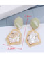 Fashion White Geometry Oil Drop Alloy Earrings With Crushed Stone
