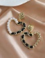 Fashion Golden Alloy Pearl Love Stud Earrings