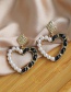 Fashion Golden Alloy Pearl Love Stud Earrings