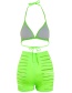 Fashion Green Plain Cut Hollow Swimsuit