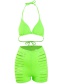 Fashion Green Plain Cut Hollow Swimsuit