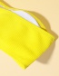 Fashion Yellow Strap Stitching High Waist Split Swimsuit