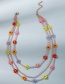 Fashion Color Rice Bead Braided Flower Beaded Multi-layer Necklace