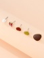 Fashion Color Asymmetrical Geometric Dripping Pearl Contrast Color Alloy Earring Set
