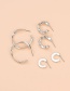 Fashion Silver Alloy Geometric C-shaped Irregular Earring Set