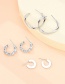 Fashion Silver Alloy Geometric C-shaped Irregular Earring Set
