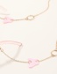 Fashion Pink Resin Butterfly Circle Alloy Eye Chain