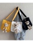 Fashion White Stuffed Bear Canvas Shoulder Bag