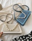 Fashion White Contrast Contrast Pearl Chain Shoulder Bag