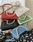 Fashion Red Contrast Contrast Pearl Chain Shoulder Bag