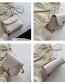 Fashion Beige Solid Color Shoulder Messenger Bag With Flip Lock