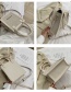 Fashion Beige Wool Stitching Contrast Color Shoulder Messenger Bag