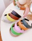Fashion Green Pu Leather Wide-brimmed Sponge Solid Color Headband
