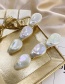 Fashion White Pair Shell Pearl Drop-shaped Alloy Hairpin