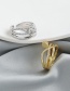 Fashion Silver Copper Inlaid Zircon Geometric Ring