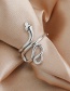 Fashion Silver Copper-set Zircon Serpentine Ring
