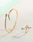Fashion Gold Color Snake Bracelet Zircon Plated True Gold And Diamond Serpentine Opening Bracelet Ring