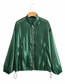 Fashion Green Translucent Flight Jacket Solid Color Sun Protection Clothing