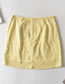 Fashion Yellow Grid Check Slit Skirt