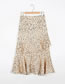 Fashion Khaki Point Ruffled Polka Dot Printed Skirt