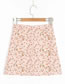 Fashion Pink Floral Printed Slit Skirt