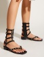 Fashion Black Studded Open-toe Sandals