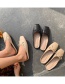 Fashion Black Baotou Flat Bottom Bow Half Slippers