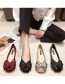 Fashion Wine Red Bowknot Flat Shoes