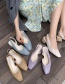 Fashion Purple Sandals With Pleated Heel