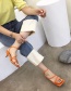 Fashion Orange Strapless Open Toe Square Sandals