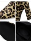 Fashion Serpentine Snake Leopard Chunky High Heel Pointed Booties