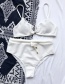 Fashion White High Waist Drawstring Bikini