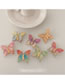 Fashion Big Butterfly-green Gradient Colorful Butterfly Rhinestone Clip
