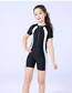 Fashion Pink Childrens One-piece Swimsuit With Contrast Stitching