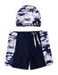 Fashion Camouflage Childrens Swimming Trunks And Caps