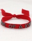 Fashion Suit Red Hand-woven Rice Bead Alphabet Pearl Tassel Bracelet