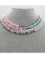 Fashion Color Mixing Natural Pearl Handmade 4mm Contrast Color Soft Ceramic Necklace