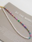 Fashion Purple Natural Pearl Handmade 4mm Contrast Soft Ceramic Necklace