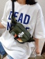 Fashion Armygreen Nylon Transparent Letter Printed Shoulder Crossbody Bag