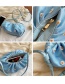 Fashion Blue Embroidered Daisy Cloud One Shoulder Cross Bag